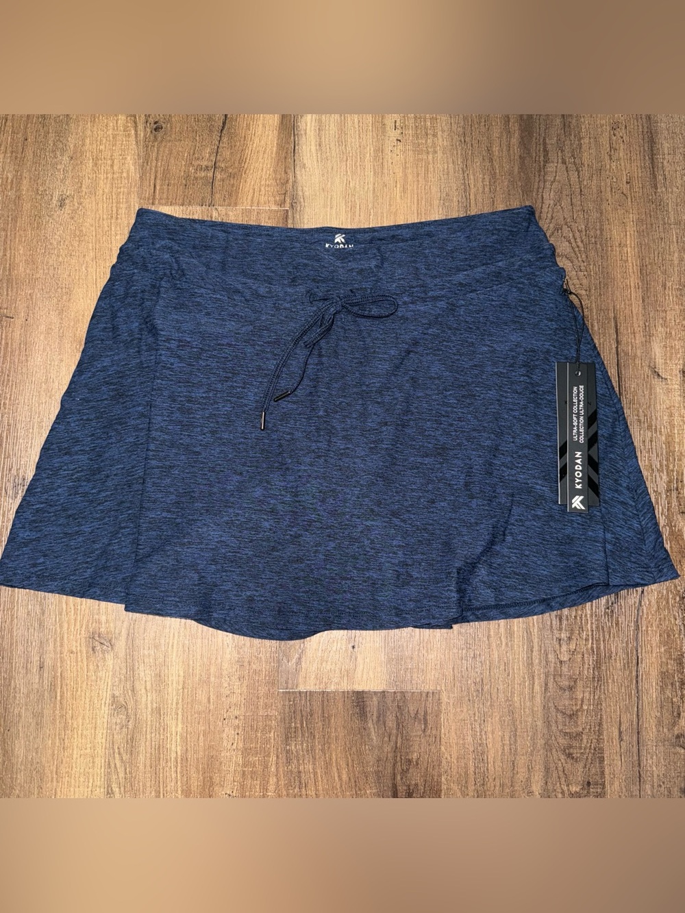 NWT Kyodan Ultra-Soft Athletic Tennis Skort Blue Space Dye L